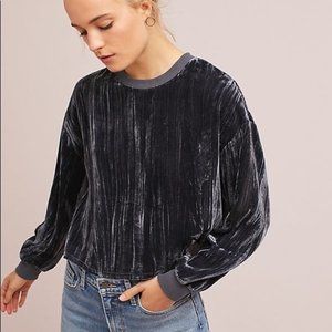 NWOT - ANTHROPOLOGIE - Velvet Crop Sweatshirt